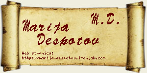Marija Despotov vizit kartica